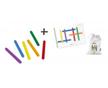Puzzle de spumă cu activități - Bastonașe colorate, 60 buc