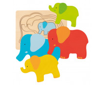 Puzzle stratificat - Elefanți