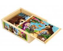Cuburi cu imagini - Masha și Ursul (12 buc)
