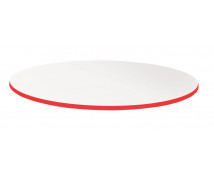 Blat masă 25 mm, ALB - cerc 85 cm - roșu