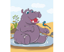 Perdea decorativă pentru Dulapul mic - Hipopotam