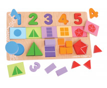 Puzzle inserat - numere, culori, forme