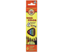 Creioane colorate triunghiulare, 6 culori