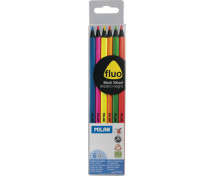 Creioane colorate neon triunghiulare, 6 buc