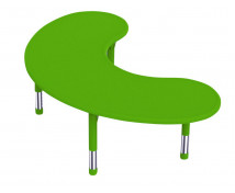 Blat masă din plastic - Semilună - verde