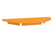 Blat colorat 18 mm - semicerc - portocaliu
