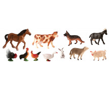 Animale din plastic - La fermă - 11 bucăți