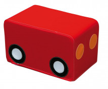 Vagon roșu pentru mașina din spumă