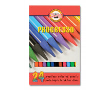 Creioane colorate lăcuite Progreso - 24 buc. culori intense