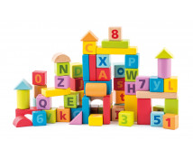 Cuburi cu litere și cifre în culori pastelate