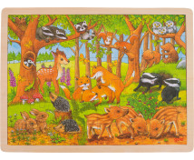 Puzzle în pădure - Pui de animale