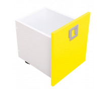 Cutie de depozitare pe rotile, îngustă - KOLOR PLUS - galben.