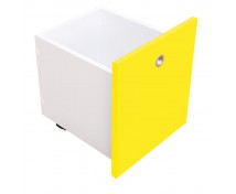 Cutie de depozitare pe rotile, îngustă - KOLOR - galben.