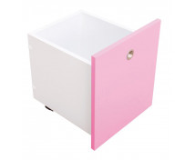 Cutie de depozitare pe rotile, îngustă - KOLOR - roz
