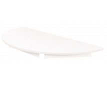 Blat masă 18 mm, ALB - semicerc, cant alb