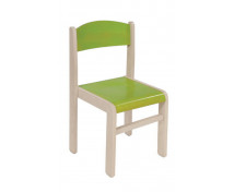 Scaun din lemn ARȚAR-ALB-verde, 26 cm