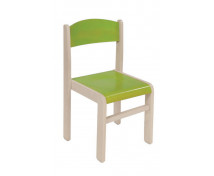 Scaun din lemn ARȚAR-ALB-verde, 38 cm