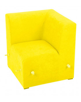 Canapea pentru colț, galben - 35 cm