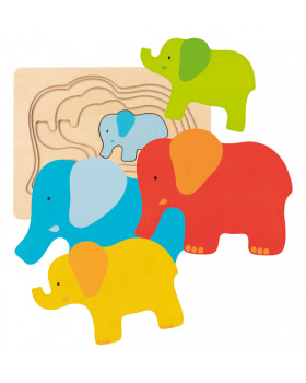 Puzzle stratificat - Elefanți