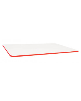 Blat masă 25 mm, ALB - dreptunghi 115x60 cm - roșu