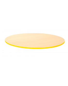 Blat masă 25 mm, ARȚAR - cerc 85 cm - galben