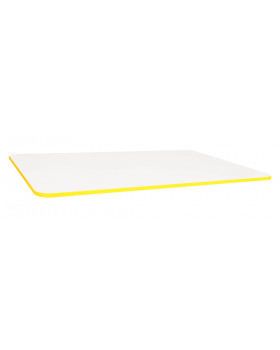 Blat masă 25 mm, ALB - dreptunghi 115x60 cm - galben