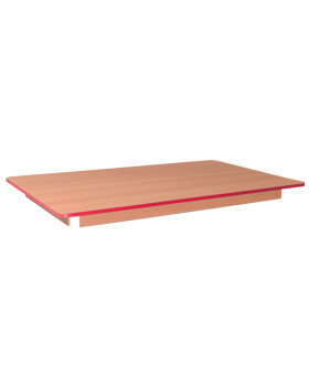 Blat masă 18 mm, FAG – dreptunghi 125x80 cm, cant  roșu