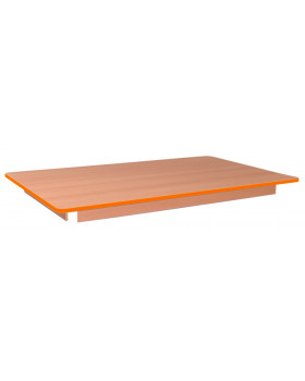 Blat masă 18 mm, FAG – dreptunghi 125x80 cm, cant  portocaliu