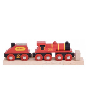 Locomotivă roșie cu tender