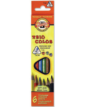 Creioane colorate triunghiulare, 6 culori