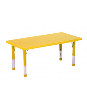 Blat masă din plastic - Dreptunghi - galben