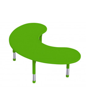 Blat masă din plastic - Semilună - verde