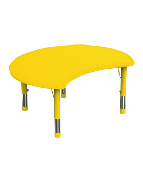 Blat masă din plastic - Cerc cu secțiune - galben