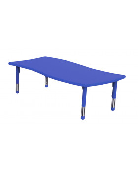 Blat masă din plastic - Dreptunghi imperfect - albastru