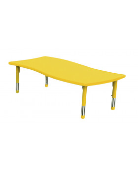 Blat masă din plastic - Dreptunghi imperfect - galben