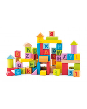 Cuburi cu litere și cifre în culori pastelate
