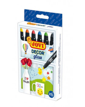 Creioane cerate pentru sticlă - 6 culori de bază