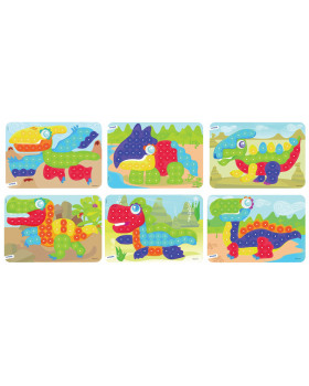 Mozaic - Carduri cu model - Dinozauri