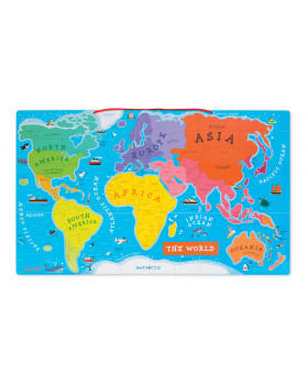 Harta magnetică a lumii - din lemn