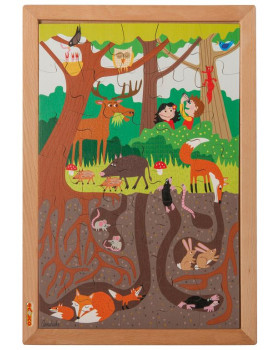 Puzzle din lemn - În pădure (35 piese)