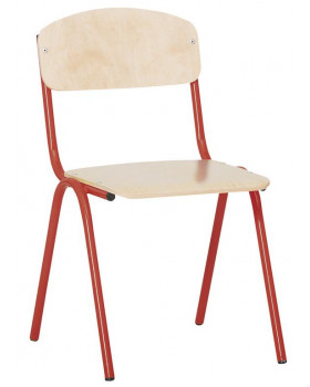 Scaun cu structură metalică 1 - înălțimea șezutului 26 cm - roșu