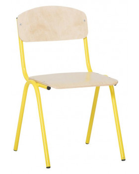 Scaun cu structură metalică 2 - înălțimea șezutului 31 cm - galben