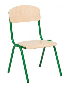 Scaun cu structură metalică 3 - înălțimea șezutului 35 cm - verde