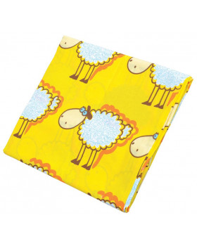 Lenjerie pernă IDEAL - Oițe galben- închidere cu nasturi