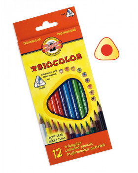 Creioane colorate triunghiulare - 12 buc