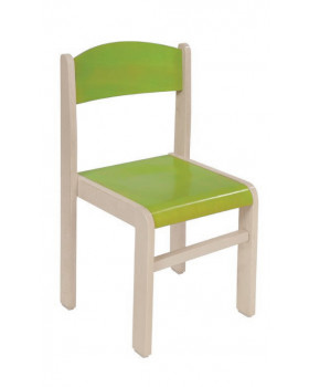 Scaun din lemn ARȚAR-ALB-verde, 26 cm