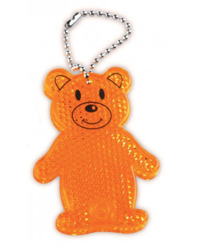 Pandantiv reflectorizant  - Ursuleț portocaliu (7 x 5 cm)
