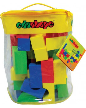 Set construcție cuburi din spumă, 80 bucăți  -  colorate