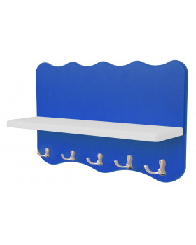 Poliță de baie colorată Valuri-albastru