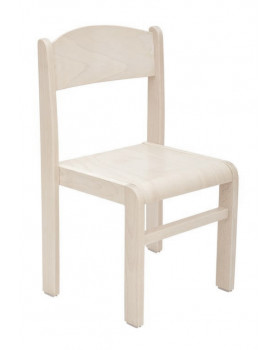 Scaun din lemn ARȚAR-ALB-natural, 35 cm